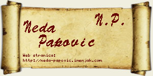 Neda Papović vizit kartica
